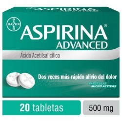 Analgésico Aspirina Advanced Acido Acetilsalicílico 500 Mg 1/20 849830