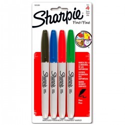 Marcador Permanente Sharpie Fine Colores 1/4 Piezas 40068