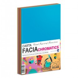Hojas de Colores Facia Chromatics Carta 250 Hojas Surtido 10 Colores 75 gr 43128