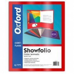 Folder Laminado Rojo Carta Showfolio Oxford 5 Piezas 1/5 61436